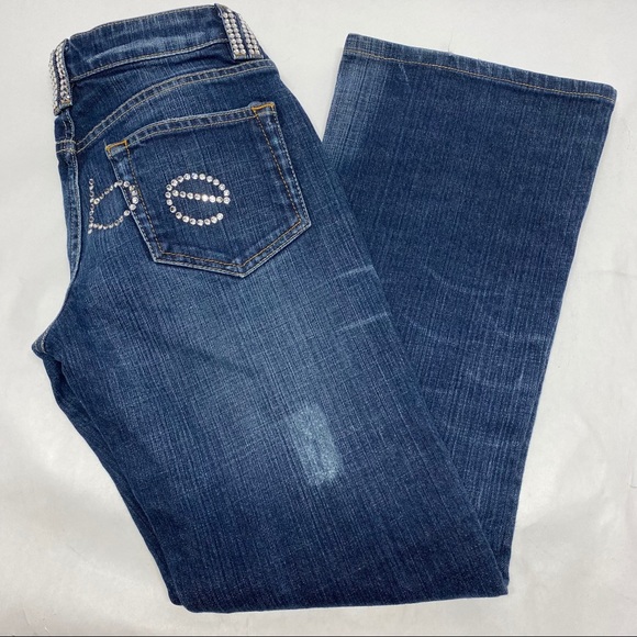 Bebe Rhinestone Y2K Low Rise Jeans Sz 27 - Picture 9 of 9